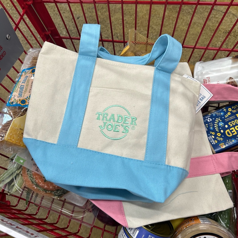 Blue and Cream Tote Bag